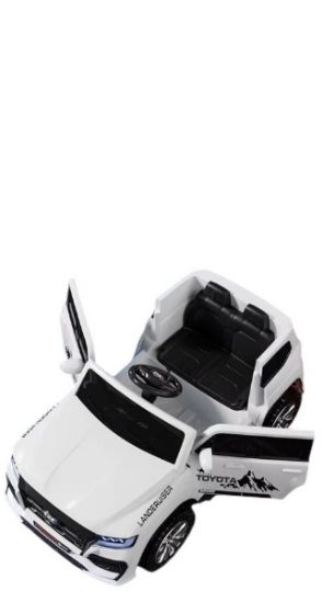 صورة سياراة اطفال كهربائية لاند كروزر 2026 اللون الأبيض